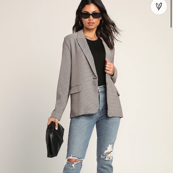 Lulus Jackets & Blazers - Brown Plaid Blazer